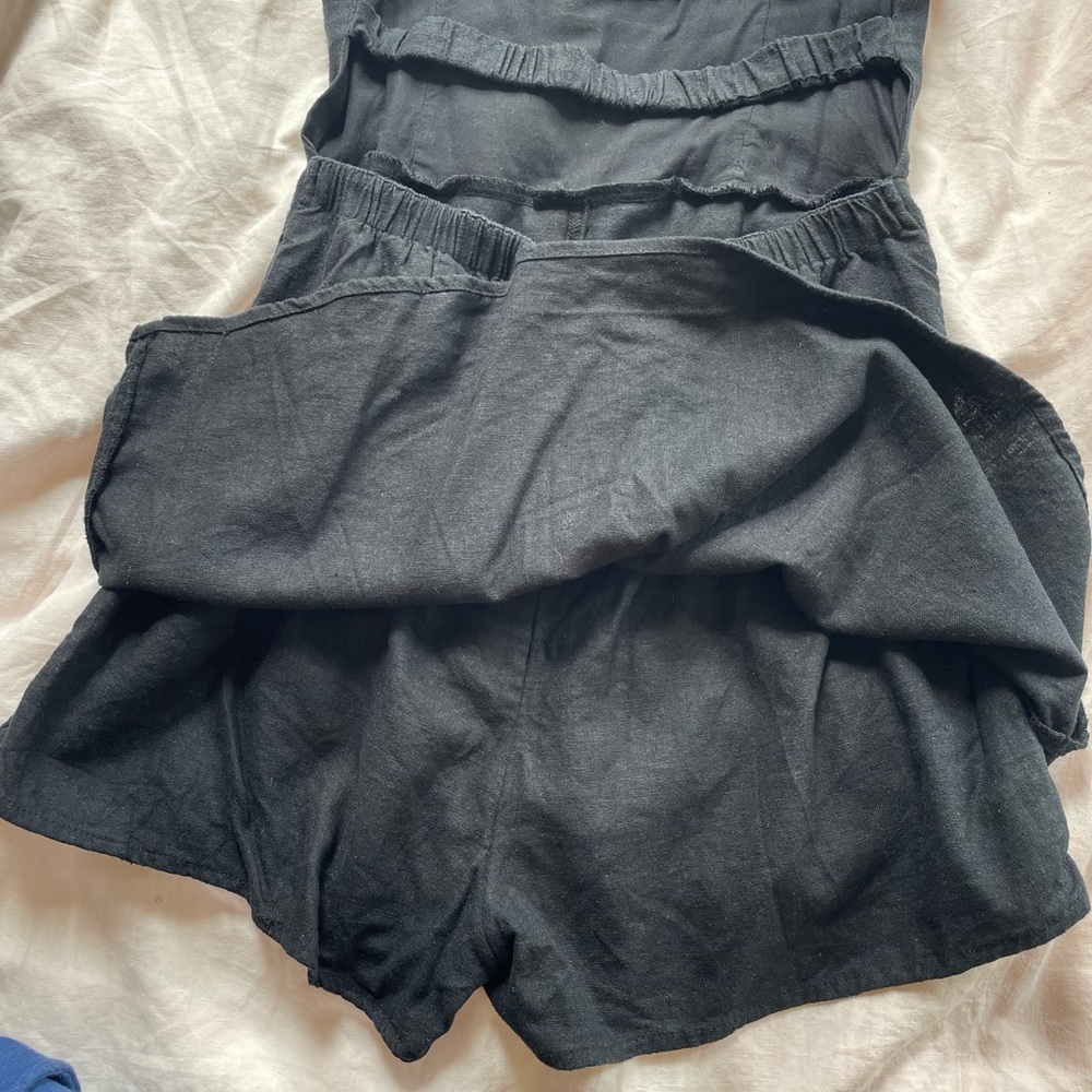 Abercrombie & Fitch Black linen blend open back skort dress - Picture 3 of 6